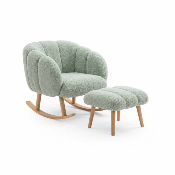 Atelier Del Sofa Lotus - Conjunto de Sillón y Puff Verde Atelier Del Sofa Lotus - Conjunto de Sillón y Puff Verde